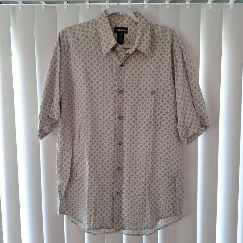Claiborne Geometric Button Front Shirt